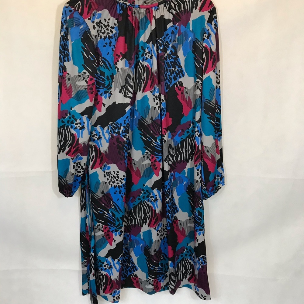 70’s VTG Three R’s L/S Animal Print Midi Dress